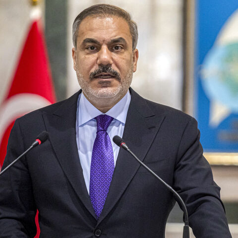 Turkey's Foreign Minister Hakan Fidan gives a joint press conference with his Iraqi counterpart after their meeting in Baghdad on Jan. 26, 2025.