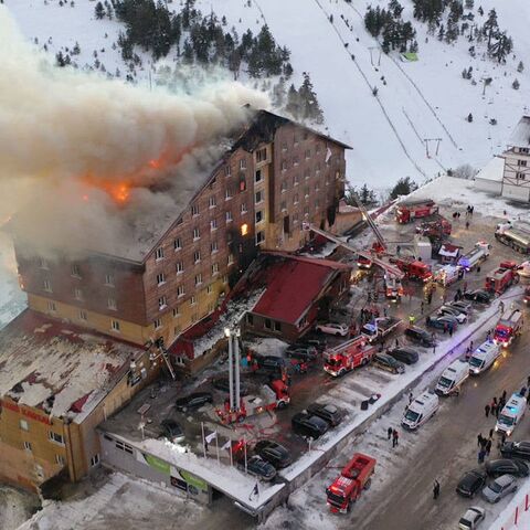 The fire at a hotel in Turkey’s northwestern province of Bolu at a 12-story wooden-clad hotel