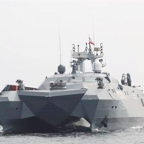 The Martyr Rais Ali Delvari warship is unveiled during a ceremony in the southern Iranian port city of Bandar Abbas on February 27, 2025. (Photo by DEFA Press news agency)