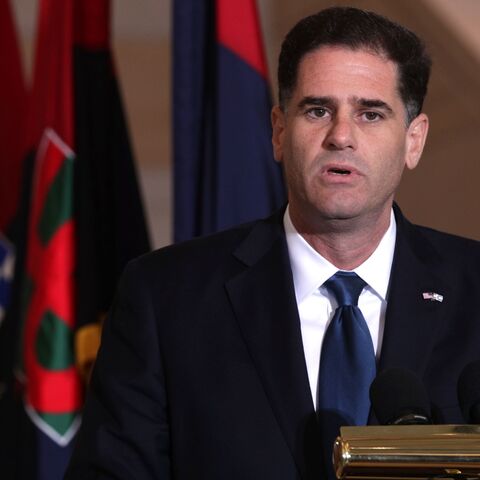 Ambassador of Israel to the US Ron Dermer speaks during the annual "Days of Remembrance" event at the Emancipation Hall of US Capitol April 29, 2019, in Washington, DC.