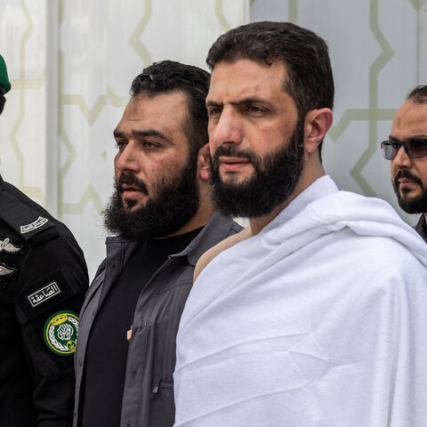 TOPSHOT - Syria's interim president Ahmed al-Sharaa performs the Umrah, or the minor pilgrimage, in Islam's holiest city of Mecca in western Saudi Arabia on February 3, 2025. (Photo by AFP) (Photo by -/AFP via Getty Images)