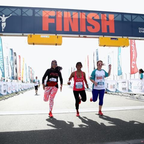 Competitors in action during the Dolphin Energy Doha Dash at Losail Circuit on Qatar National Sports Day, Feb. 10, 2015 in Doha, Qatar. (Photo by Warren Little/Getty Images)