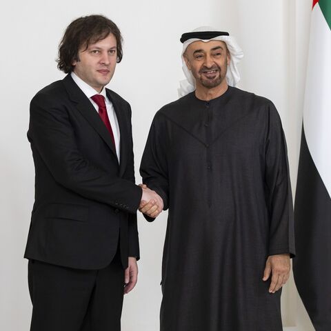 UAE President Sheikh Mohamed bin Zayed receives Irakli Kobakhidze, the prime minister of Georgia, in Abu Dhabi, on Jan. 25, 2025. 