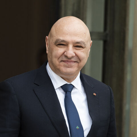 France s President Emmanuel Macron welcomes Lebanon s President Joseph Aoun during an official visit of the President of Lebanon, at the Elysee Presidential Palace in Paris on March 28, 2025. (Photo by Magali Cohen / Hans Lucas / Hans Lucas via AFP) (Photo by MAGALI COHEN/Hans Lucas/AFP via Getty Images)