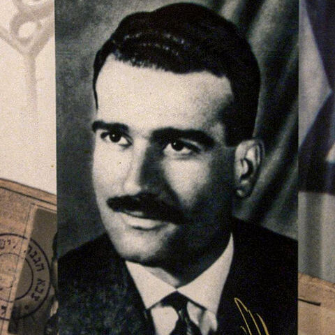This picture taken on Jan. 25, 2000, shows a close-up of a postage stamp commemorating Israeli spy Eli Cohen, who was executed by Syria in Damascus in 1965.