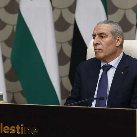 Secretary General of the Executive Committee of the Palestine Liberation Organization (PLO) Hussein al-Sheikh attends a meeting with the US Secretary of State and other foreign ministers, amid the ongoing conflict between Israel and the Palestinian Islamist group Hamas, in the Jordanian capital Amman on Nov. 4, 2023.