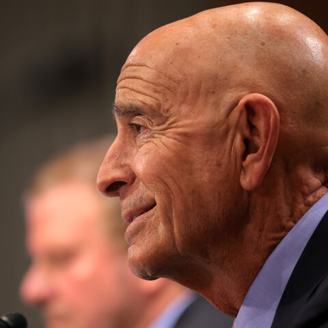 Thomas Barrack, nominee to serve as the US ambassador to Turkey, testifies during his Senate Foreign Relations Committee confirmation hearing in the Dirksen Senate Office Building on April 1, 2025 in Washington, DC.