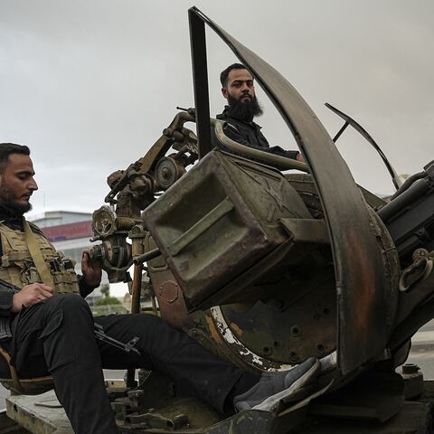 Syrian government forces as conflicts intensify between them and the Druze in Sahnaya, April 30, 2025.