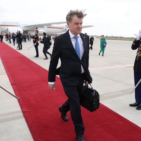 New German Foreign Minister Johann Wadephul arrives at Orly Airport while accompanying new Chancellor Friedrich Merz to meet with French President Emmanuel Macron on May 7, 2025, in Orly, France. 