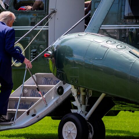 President Donald Trump boards Marine One on the South Lawn of the White House on May 12, 2025, in Washington.