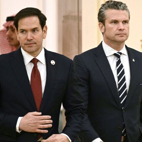 US Secretary of State Marco Rubio and US Secretary of Defense Pete Hegseth attend a bilateral meeting between the US President and Saudi Crown Prince in Riyadh on May 13, 2025. 