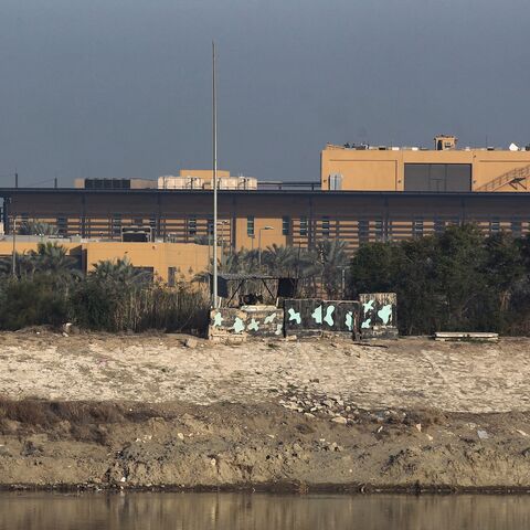A general view shows the US Embassy across the Tigris river in Iraq's capital, Baghdad, on Jan. 3, 2020.