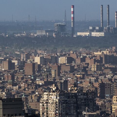 A view of the west Cairo natural gas electrical power station on the Giza skyline, Jan. 13, 2022.