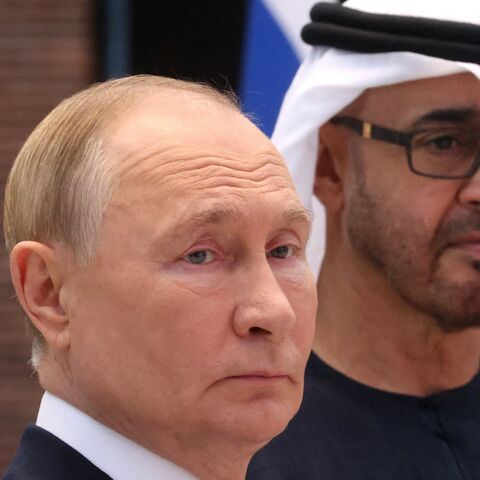 Russia's President Vladimir Putin and UAE President Sheikh Mohamed bin Zayed bin Sultan al-Nahyan.