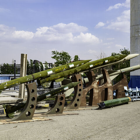 A view of Iran's domestically made satellite launch vehicles (SLVs) and missiles in the Museum of Holy Defense in Tehran, Iran on April 17, 2025. The term "Holy Defense" is used to refer to Iran-Iraq war that took 8 years. (Photo by AO / Middle East Images / Middle East Images via AFP) (Photo by AO/Middle East Images/AFP via Getty Images)
