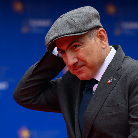 Armenian Prime Minister Nikol Pashinyan arrives at the 6th European Political Community summit on May 16, 2025 at Skanderbeg Square in Tirana, Albania. 