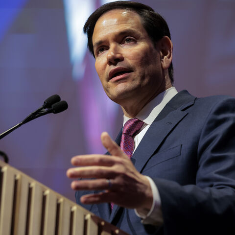 Secretary of State Marco Rubio speaks during the American Compass New World Gala at the National Building Museum on June 3, 2025 in Washington.