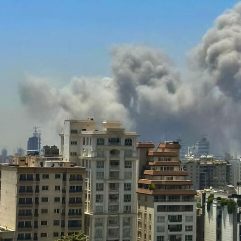 Smoke rises as Israel targets the notorious Evin Prison in north of Tehran, Iran, on June 23, 2025. 