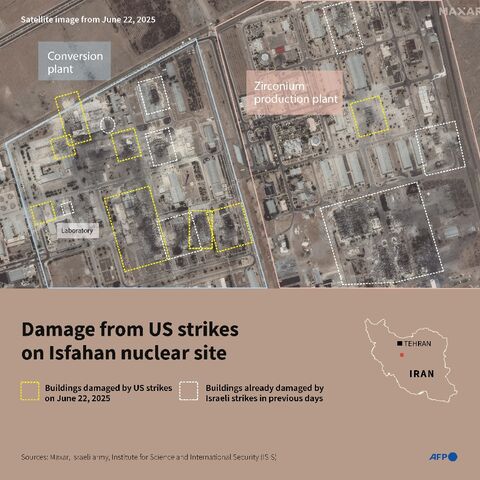 Damage from US strikes on Isfahan nuclear site