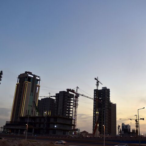 A picture taken on Dec. 16, 2020 shows towers under construction in Riyadh.