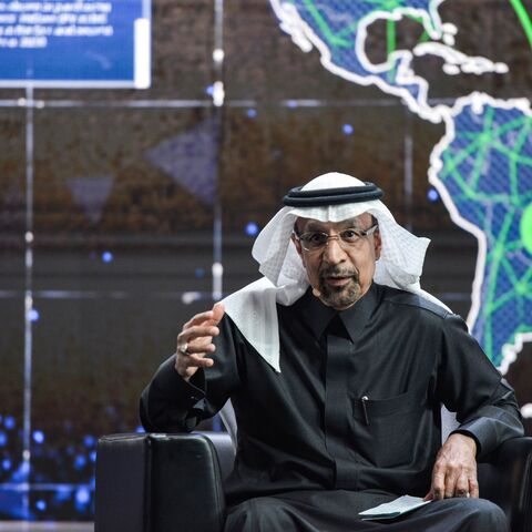 Saudi Investment Minister Khalid al-Faleh speaks during the fourth edition of the Future Investment Initiative (FII) conference at the capital Riyadh's Ritz-Carlton hotel on Jan. 27, 2021. 