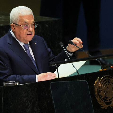 NEW YORK, NEW YORK - SEPTEMBER 21: President of the State of Palestine Mahmoud Abbas speaks during the United Nations General Assembly (UNGA) at the United Nations headquarters on September 21, 2023 in New York City. Heads of states and governments from at least 145 countries are gathered for the 78th UNGA session amid the ongoing war in Ukraine and natural disasters such as earthquakes, floods, and fires around the globe. (Photo by Michael M. Santiago/Getty Images)