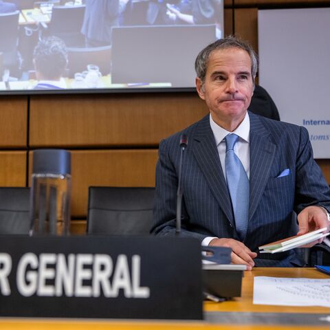 Rafael Grossi, director general of the International Atomic Energy Agency, arrives for an IAEA Board of Governors meeting at the IAEA headquarters on June 23, 2025, in Vienna, Austria.