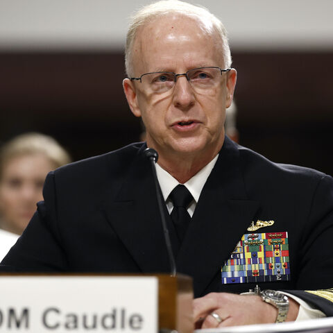 Admiral Daryl Caudle, President Donald Trump’s nominee to be Chief of Naval Operations, testifies during his Senate Armed Services Committee confirmation hearing in the Dirksen Senate Office Building on July 24, 2025 in Washington, DC. 
