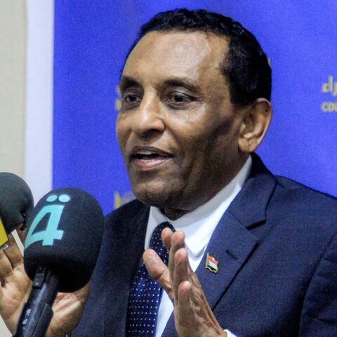 Sudan's Prime Minister Kamil Idris speaks to reporters in Khartoum, on Aug. 26, 2025.