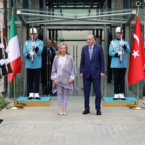 President Recep Tayyip Erdogan meets with Prime Minister Giorgia Meloni of Italy in Istanbul on Aug. 1, 2025. 