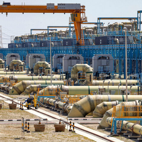 Ras al-Khair water desalination plant, owned by the Saudi government's Saline Water Conversion Corporation, is seen along the Gulf coast, eastern Saudi Arabia, March 30, 2023.