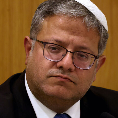 Israel's National Security Minister Itamar Ben-Gvir attends a party meeting at the Israeli parliament, the Knesset, in Jerusalem on June 3, 2024.