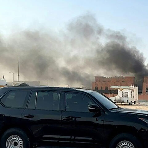 This frame grab taken from an AFPTV footage shows smoke billowing after explosions in Qatar's capital Doha on Sept. 9, 2025.