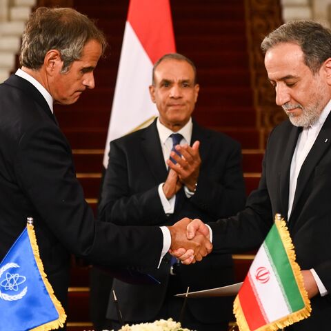 Iranian Foreign Minister Abbas Araqchi and Director-General of the International Atomic Energy Agency Rafael Grossi sign a protocol concerning Nuclear Inspections on Sept. 9, 2025, in Cairo, Egypt.
