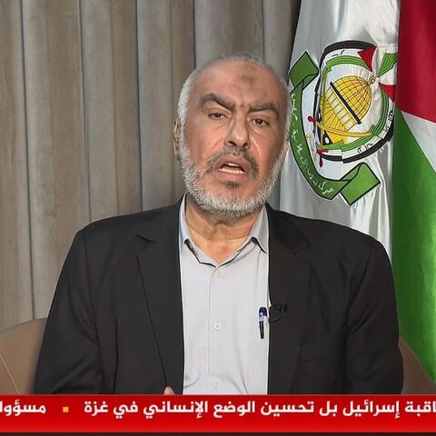 Ghazi Hamad is seen in this screengrab from an interview with Al Jazeera on Sept. 17. 2025.
