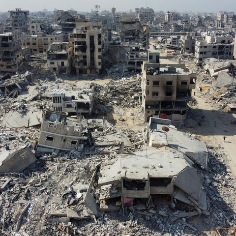 A drone view shows a residential neighborhood in Gaza City, October 19. REUTERS/Dawoud Abu Alkas