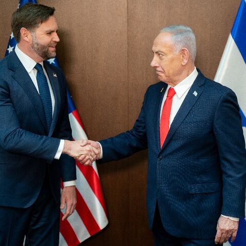 US Vice President JD Vance (L) met Israeli Prime Minister Benjamin Netanyahu in Jerusalem on the seond day of a three day trip to promote the Gaza peace plan