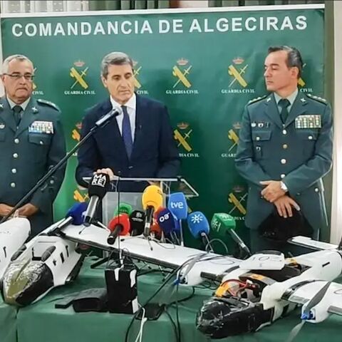 The Civil Guard, in a joint operation with the Royal Moroccan Gendarmerie, has dismantled a criminal organization dedicated to smuggling hashish into Spain using drones, on Nov. 11, 2025.