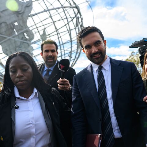 New York City's mayor-elect, Zohran Mamdani, attends a press conference at the Unisphere, in Queens, Nov. 5, 2025.
