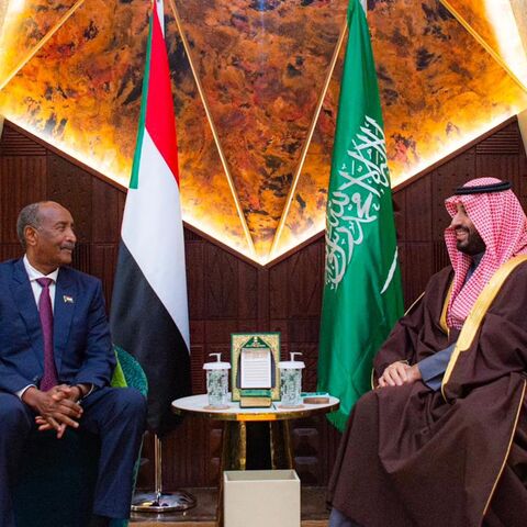 Sudanese leader Gen. Abdel Fattah al-Burhan meets with Saudi Crown Prince Mohammed bin Salman in Riyadh, Dec. 15, 2025.