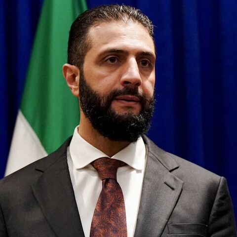 Syrian President Ahmed al-Sharaa arrives for a meeting with US Secretary of State Marco Rubio at the Lotte New York Palace Hotel on the sidelines of the United Nations General Assembly meeting in New York City, on Sept. 22, 2025. 