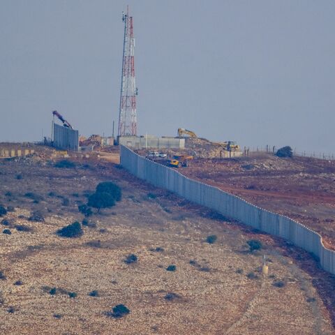 A view of a concrete wall built by Israel near the Blue Line in Maroun al-Ras, Lebanon, on Nov. 13, 2025. 