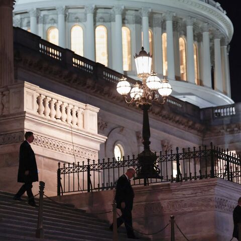 Representatives exit the US Capitol, Washington, DC, Dec. 17, 2025.