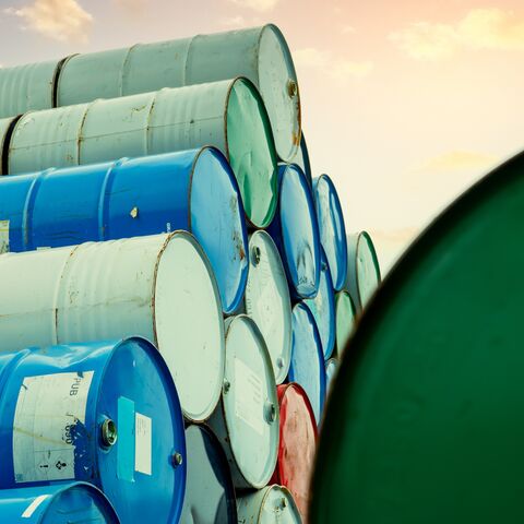 Old chemical barrels. 