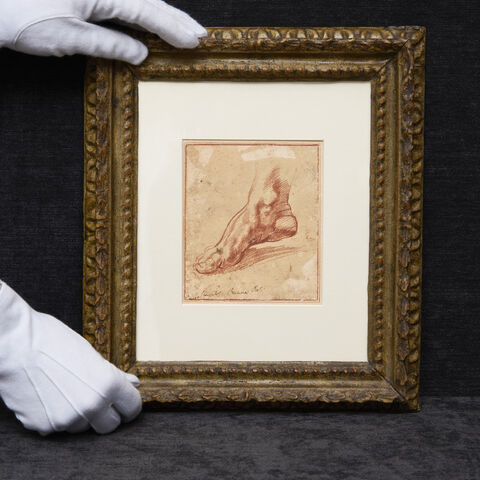 Michelangelo Buonarroti. Study of a right foot, preparatory work for the Libyan Sibyl on the Sistine Ceiling, Vatican, Rome. (Courtesy of Christie's)