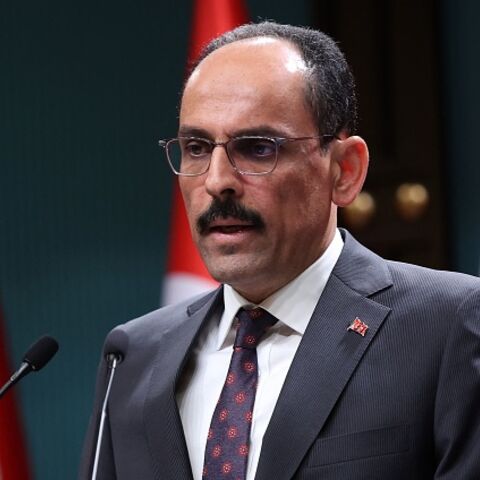 Turkish Presidential spokesperson Ibrahim Kalin gives a press conference following talks with Sweden and Finland over their bids to join NATO at the Presidential Complex in Ankara, on May 25, 2022. - Turkey on May 25 said the NATO accession process for Sweden and Finland would not move forward unless they addressed Ankara's security concerns, in talks with delegations from both Nordic states. NATO member Turkey has opposed the applications of Sweden and neighbouring Finland over what it considers leniency t