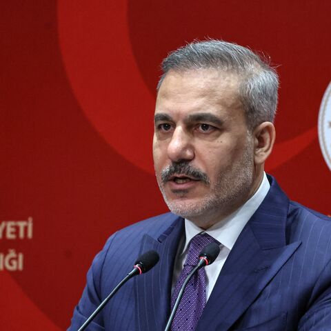 Turkish Foreign Minister Hakan Fidan speaks during a press statement with his French counterpart in Ankara, on Jan. 27, 2026.