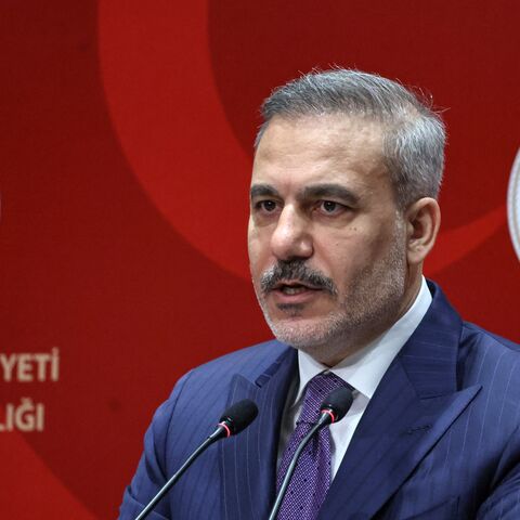 Turkish Foreign Minister Hakan Fidan speaks during a press statement with his French counterpart in Ankara, on Jan. 27, 2026.