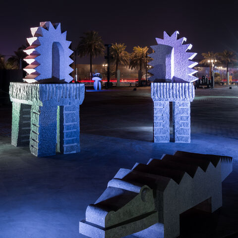 A view of works by Irena Posner at Tuwaiq Sculpture 2026. (Photo courtesy of Tuwaiq Sculpture)
