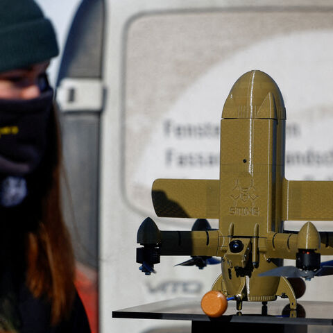 FILE PHOTO: STING FPV interceptor drone is displayed at an exhibition of Ukrainian drone makers, amid Russia's attack on Ukraine, in an undisclosed location, Ukraine February 20, 2026. REUTERS/Valentyn Ogirenko/File Photo